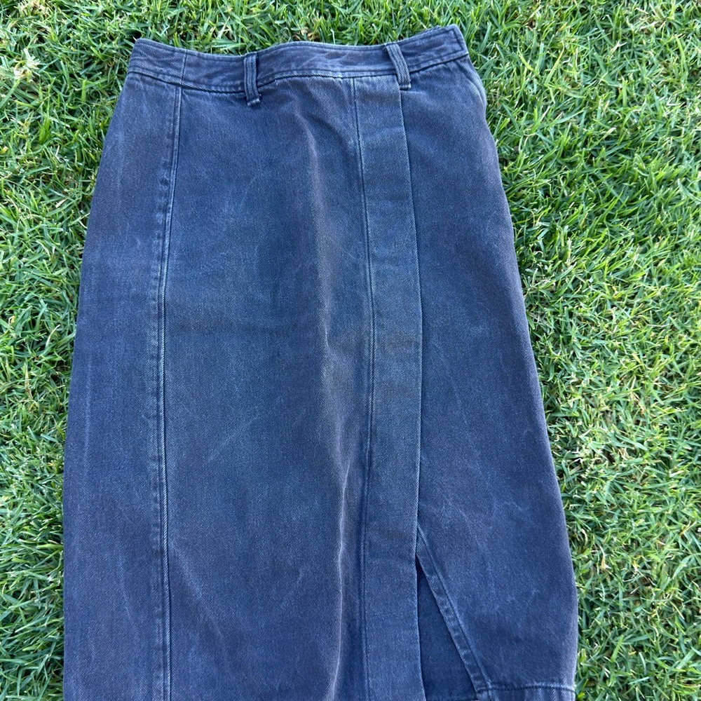Classic Black Denim Skirt